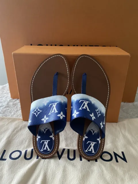 Replica Louis Vuitton LV Escale Palma Flat Sandals Blue