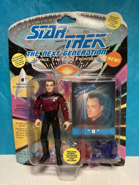 Star Trek TNG The Next Generation "Q" Action Figure Playmates w Collector's Card