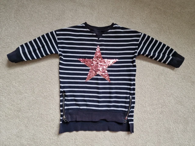 Abito maglione felpa a righe NEXT - età 3 anni - paillettes stella