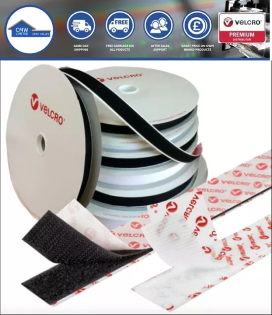 VELCRO® Genuine Brand PS14 SELF ADHESIVE Stick on Tape HOOK & LOOP Sticky Strips