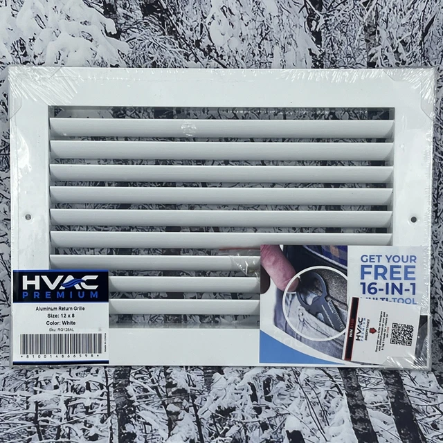 HVAC PREMIUM 12" X 8" Air Grille Aluminum Linear Bar Grilles NEW W/Screws