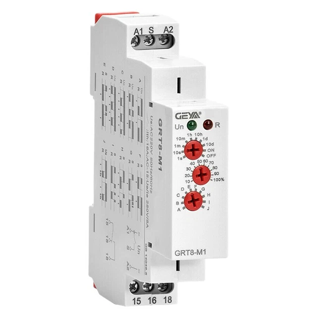 GRT8-M1 on Off Time Delay Relay 16A AC/DC12V-240V Multifunction Din Rail AQ7