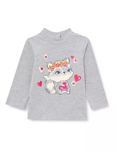 (TG. 9 mesi) Chicco T-shirt con maniche lunghe (892) Bimba 0-24, Grigio, 9 mesi