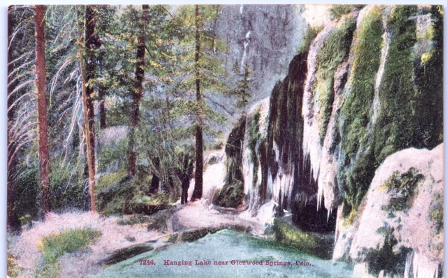 Postcard CO Hanging Lake near Glenwood Springs Colorado c1910's L10
