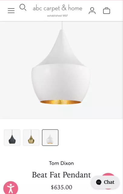 ABC Carpet & Home Pendant Light Fixture, Tom Dixon, Beat Fat Mid-century Style