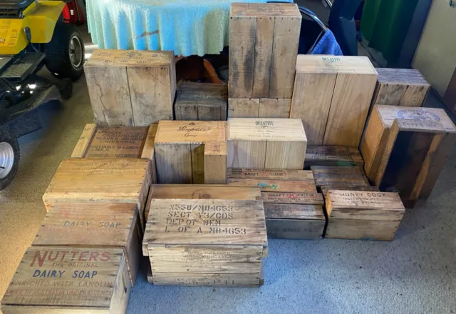 25 Vintage wooden advertising Crates