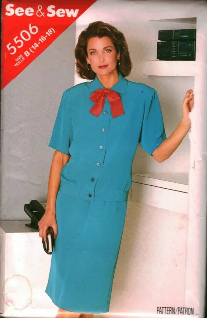 5506 UNCUT Vintage Butterick SEWING Pattern Misses Loose Fitting Top Skirt OOP