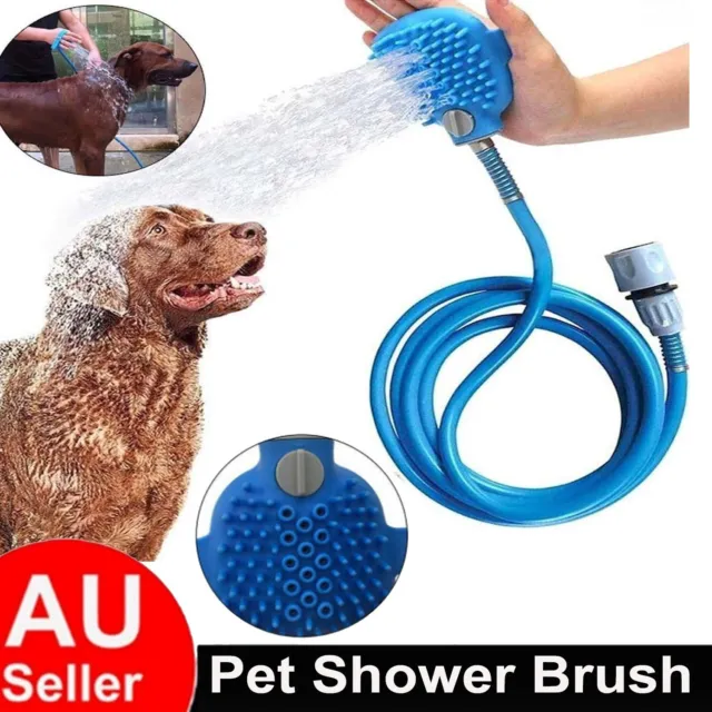 Pet Dog Cat Grooming Glove Bath Brush Message Deshedding Hair Removal Brush AU