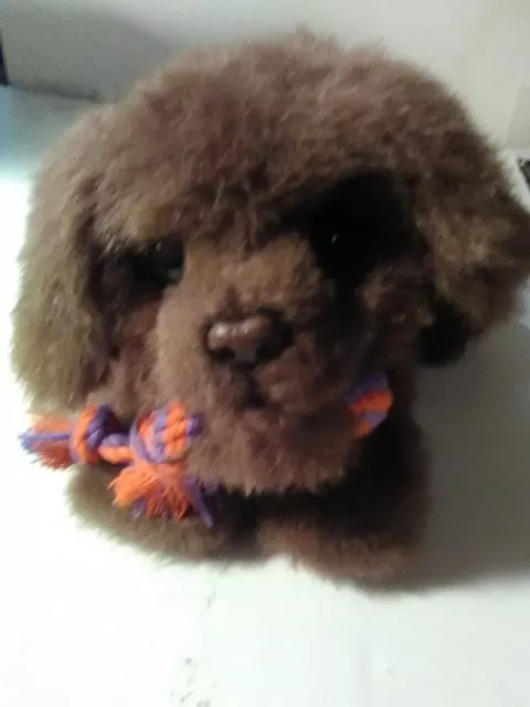 FurReal Friends Tuggin' Pup stuffed Plush Brown Growling Dog Rope