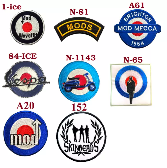 Mods Brighton Mod Mecca Northern Soul Music Embroidered Iron Sew On Patch Jacket