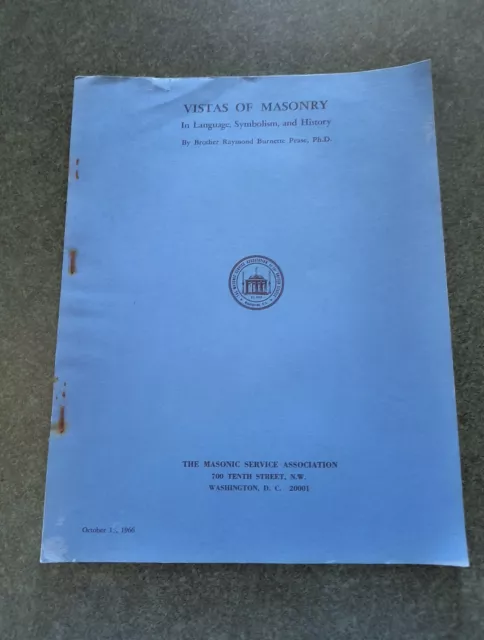 Vistas Of Masonry In Language Symbolism & History 1966 Paperback Booklet