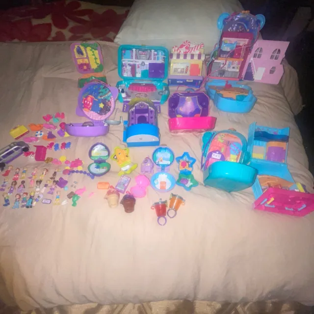 Polly Pocket Mini Playset Compact Lot w/ Dolls & Accessories Modern 2017-19