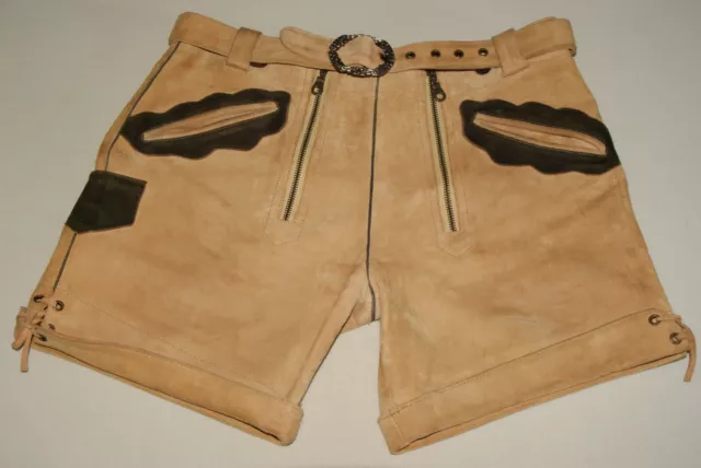 kurze Lederhose von Skandal Trachten, Gr. 34, beige, neuwertig