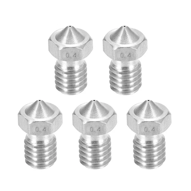 8 Ugelli Volcano 0,4mm In Acciaio Temprato - M6 Per Stampanti 3D Artillery/ Sidewinder