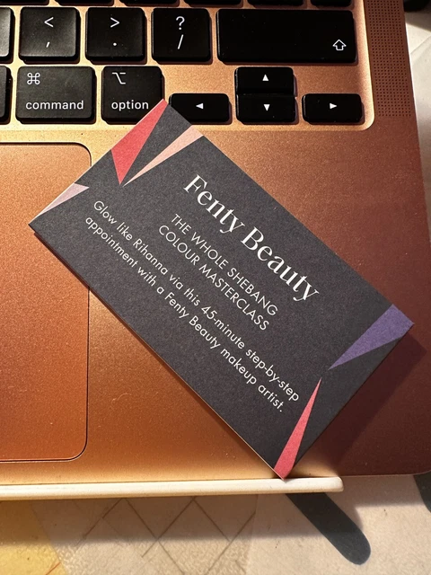 Fenty Beauty Whole Shebang Colour Masterclass. 45 Mins. Harvey Nichols Voucher.