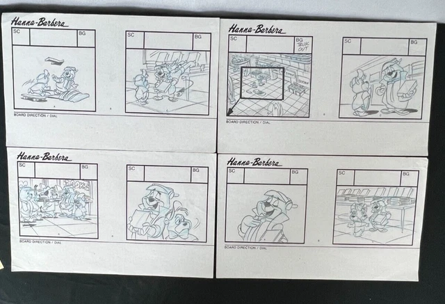 ORIGINAL RARE HANNA Barbera Animation Production Story Board Drawing ...