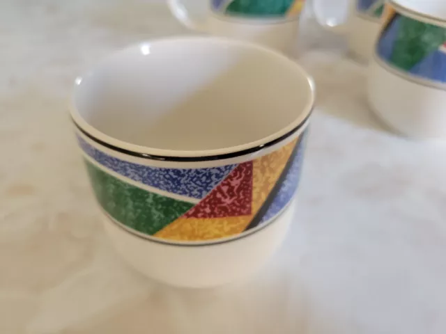 Sango Flair 91 Multi Color Decorative Mug Cup - 3" Tall 3.25" Wide 4pc Set 3