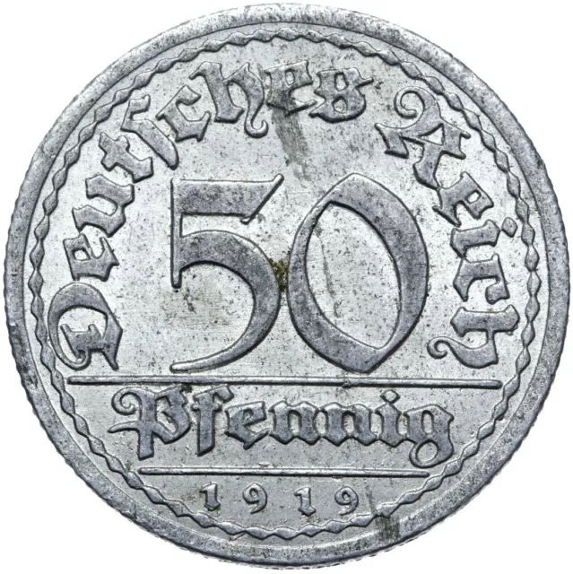 Deutsches Reich Weimarer Republik J. 301 - Münze 50 Pfennig 1919 G - ERHALTUNG !