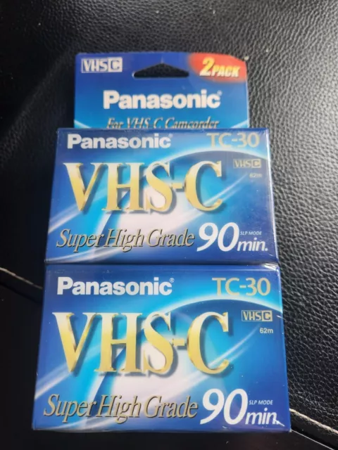 Panasonic TC-30 Super High Grade VHS-C Videotape Cassette 90 Min Brand New x2