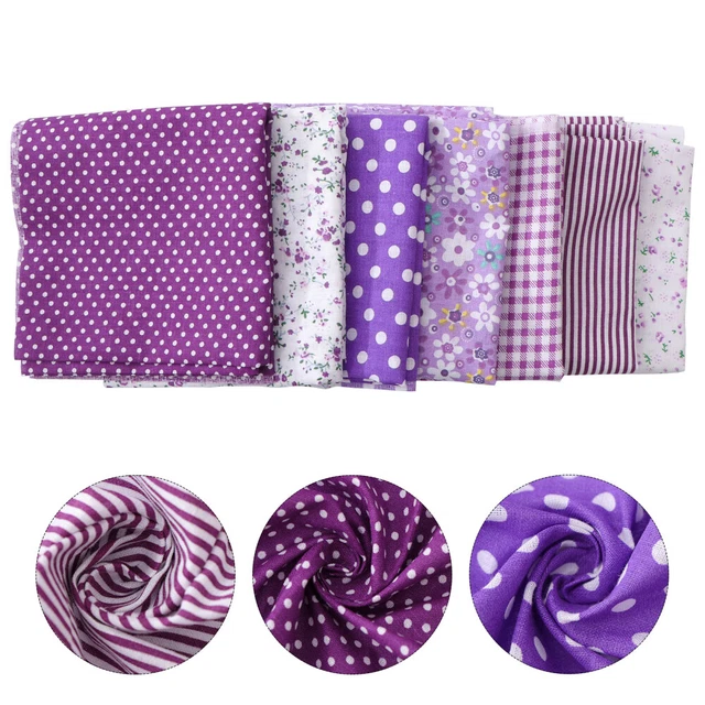 7 PCS Floral Cotton Fabrics Quilting Squares Piece Printed Cloth Patchwork