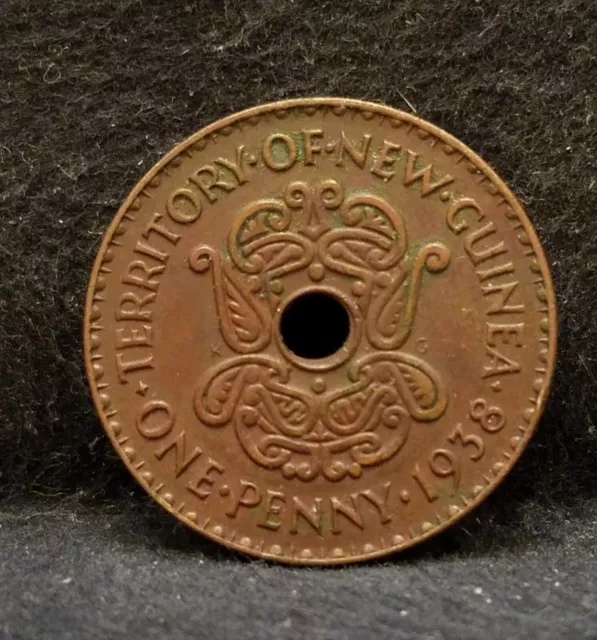 1938 New Guinea, George VI, scarce year, decent grade, KM-7 (NG4)