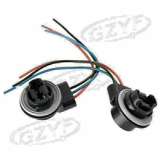 Pair 3156/3157 Turn Signal Light Bulb Socket Harness Wire Plug Adapter