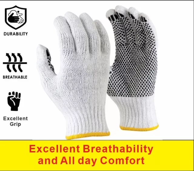 Cotton Gloves Work Safety Gloves Seamless Knitted Manufacturing Packaging Garden 3