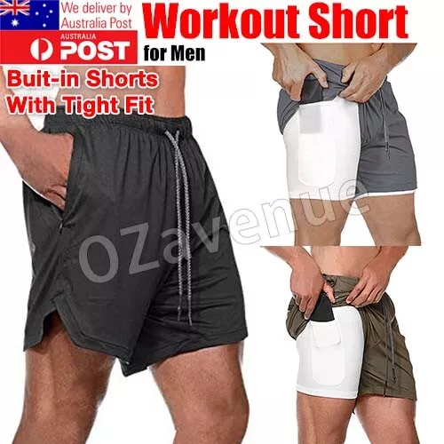 Men's Casual Shorts Gym Training Running Trousers Sports Workout Jogging Pants