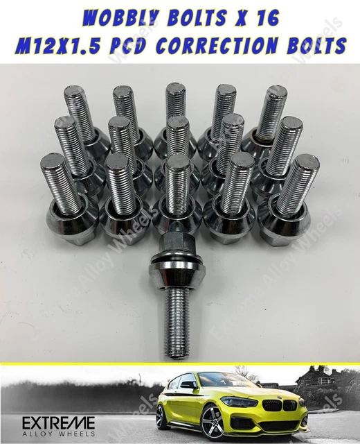 ALLOY WHEEL WOBBLE Bolts Fits Vw Caddy Mk1 Golf Mk1 2 3 M12x1.5 Wobbly