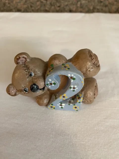 Ceramic Hand Painted Small Brown Bear # 2 Figurine Animal Birthday
