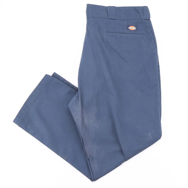 Pantaloni dritti originali vintage DICKIES 874 cotone blu da uomo W40 L30