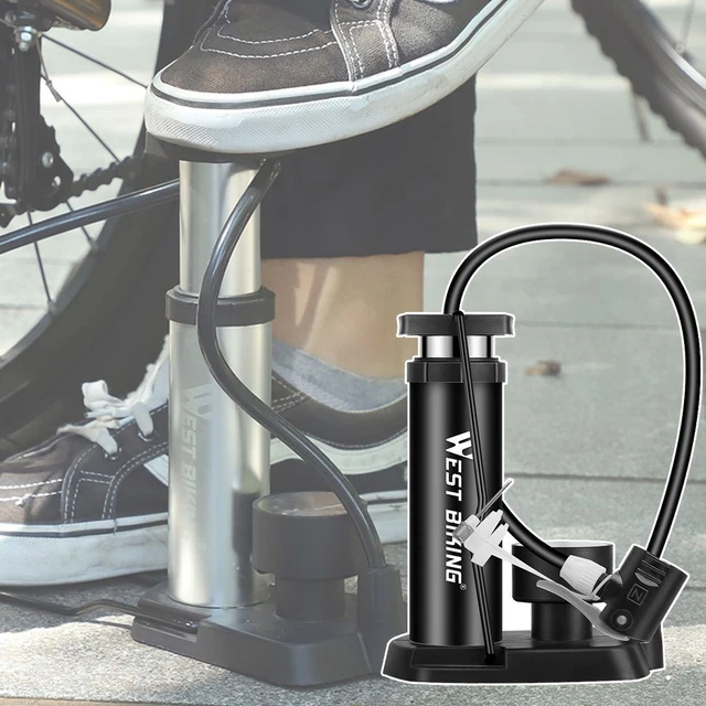 Mini Pompe à Vélo Avec Manomètre – Alliage Aluminium – 23,5 Cm (40,5 Cm Déployé) – Légère 138,7 G – Fixation Sur Vélo – Pour VTT Et Route