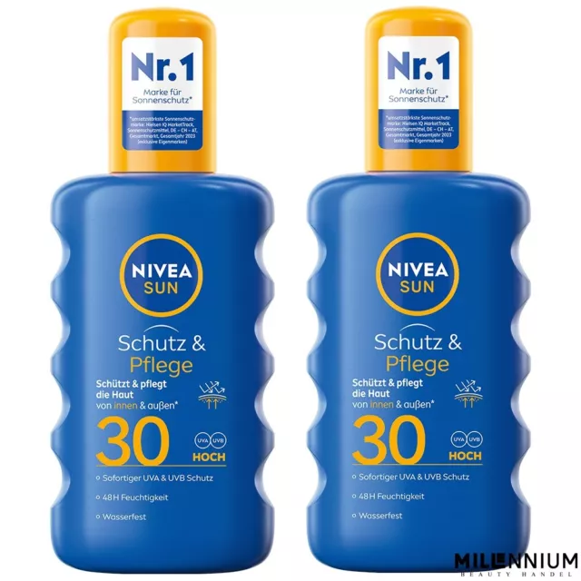 NIVEA SUN Schutz & Pflege Sonnenspray LSF 30 2x 200ml - Formel ohne Mikroplastik