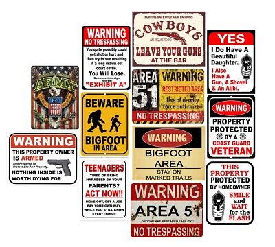 Warning Area 51 Poster Retro Metal Tin Signs Vintage Plate Art Wall Decor