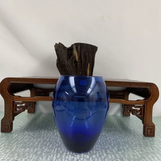 Vintage Luminarc Boutique Saphire Balmoral Cobalt Blue  Glass Vase (7''1/4)