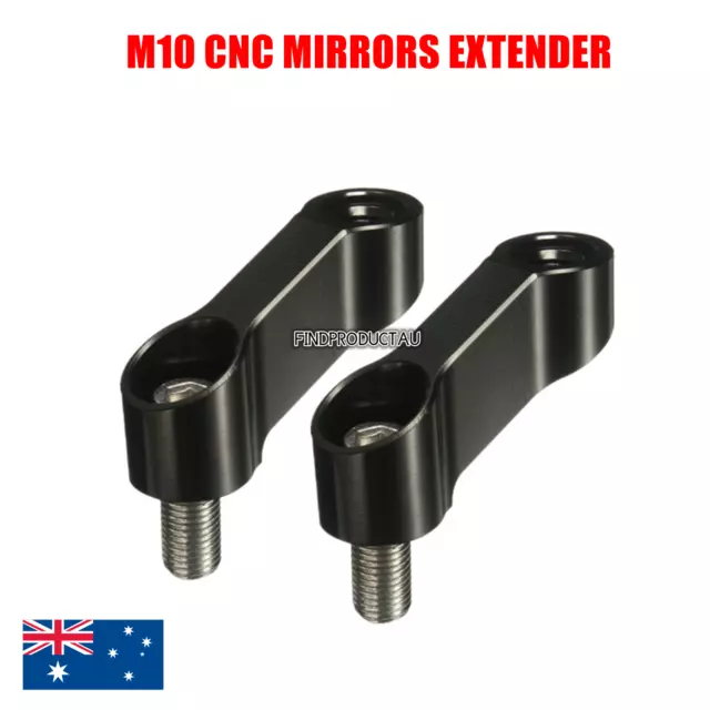 Black CNC Mirrors Riser Extender Adapter FZ6 FZ1 FZ1N FZ6N S2 Fazer 600 1000