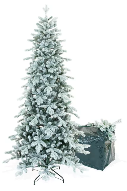 Albero Di Natale Slim Innevato Gaia 180 210 240 Cm Borsa Porta Albero OMAGGIO