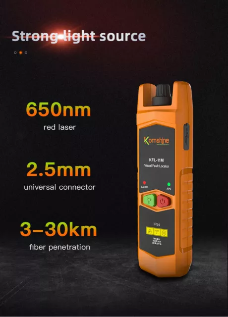 Mini Fiber Optic Power Meter KPM-11M,KomShine KFL-11M 10mw Visual Fault Locator 3