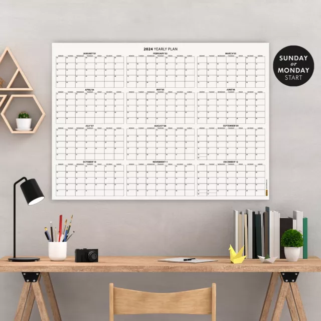 2024 YEAR PLANNER, Giant 2024 Wall Calendar, Yearly Wall Planner