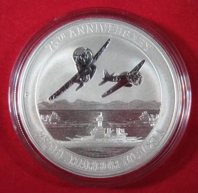 2016 P $1 Pearl Harbor Perth Mint 1 oz. .9999 Silver 75th Anniversary w/ Certifi