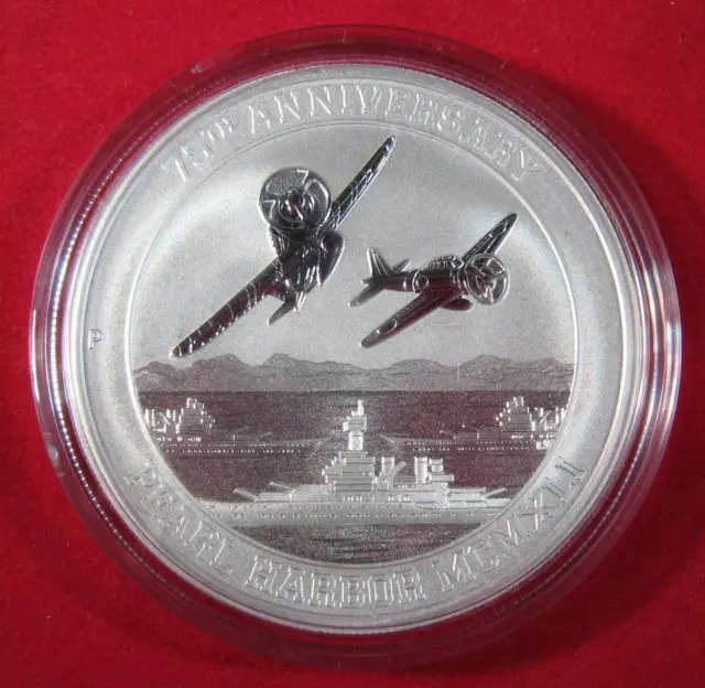 2016 P $1 Pearl Harbor Perth Mint 1 oz. .9999 Silver 75th Anniversary w/ Certifi