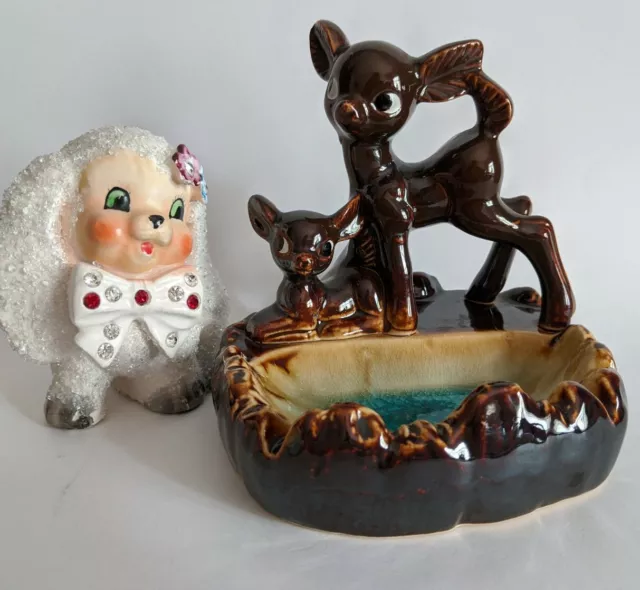 Vintage Kitsch Baby Deer Fawn Pin Dish, Ashtray, Trinket Dish #B.2