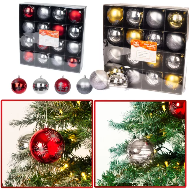 16Pcs Mixed Christmas Balls Baubles Xmas Tree Ornament Christmas Home Decoration