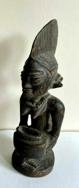 Vintage Yemoja Wooden Yoruba Figure Hand Carved Wood Nigerian African Art