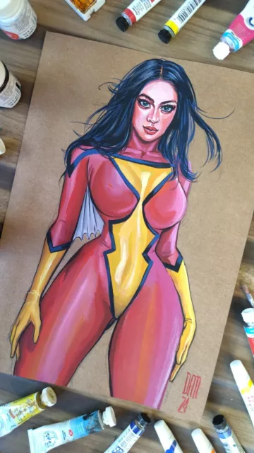 🔥Spider Woman (09"x12") comic art by Dan Wade - TramaStudio🔥