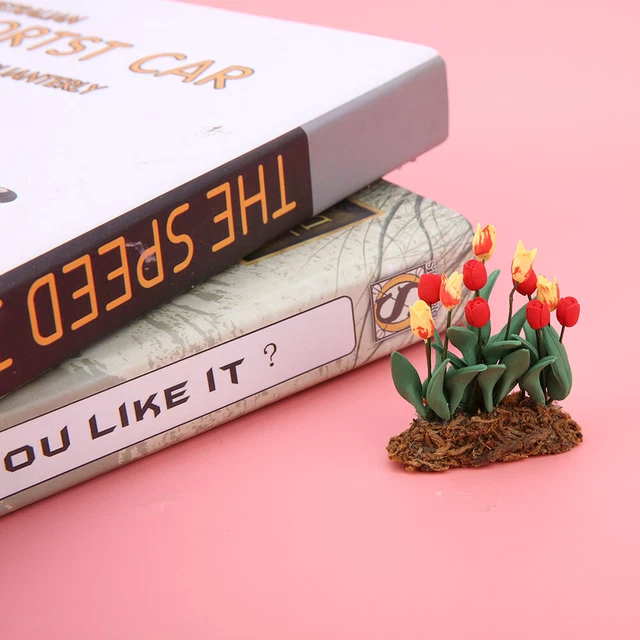 1:12 Miniature Maison De Poupée Tulipe Fleur Plante Bonsaï Maison De