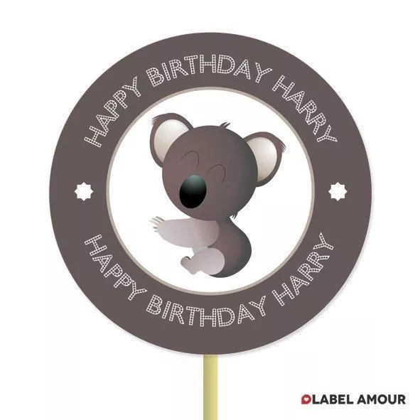 20 tazas personalizadas para elegir pasteles fiesta de cumpleaños | decoración de cupcakes koala