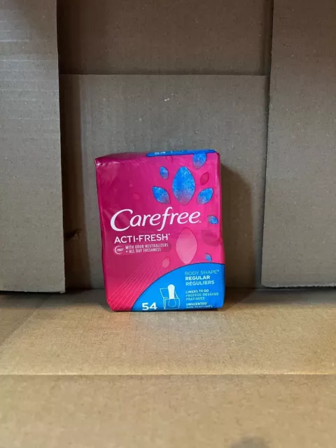 Carefree Acti Fresh Liners To Go Regular Unscented Body Shape 54 Liners