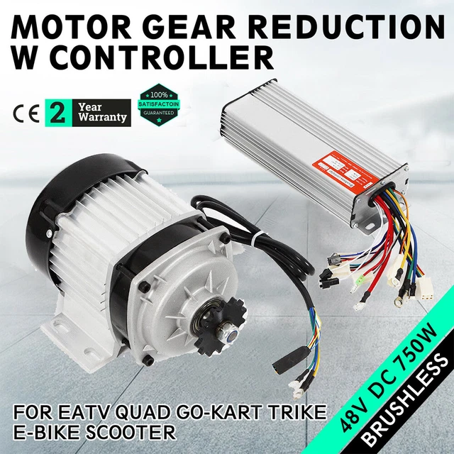 750W 48V BRUSHLESS Electric Motor Controller 600 RPM for DIY tricycle E
