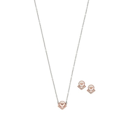ARMANI Collier Femme Emporio Armani EG3532221 925% D'argent Gold Rose Perle 